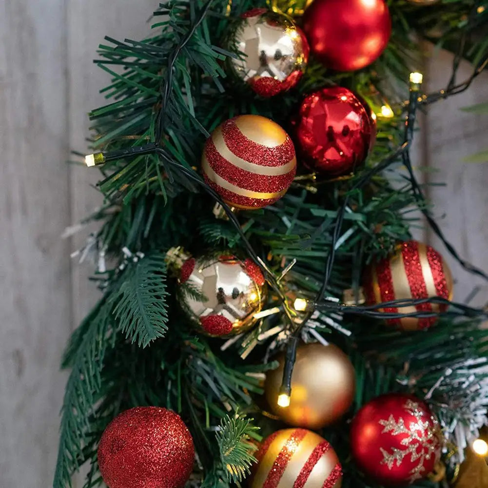 50-teilige Weihnachtskugeln rot gold für festliche Dekoration