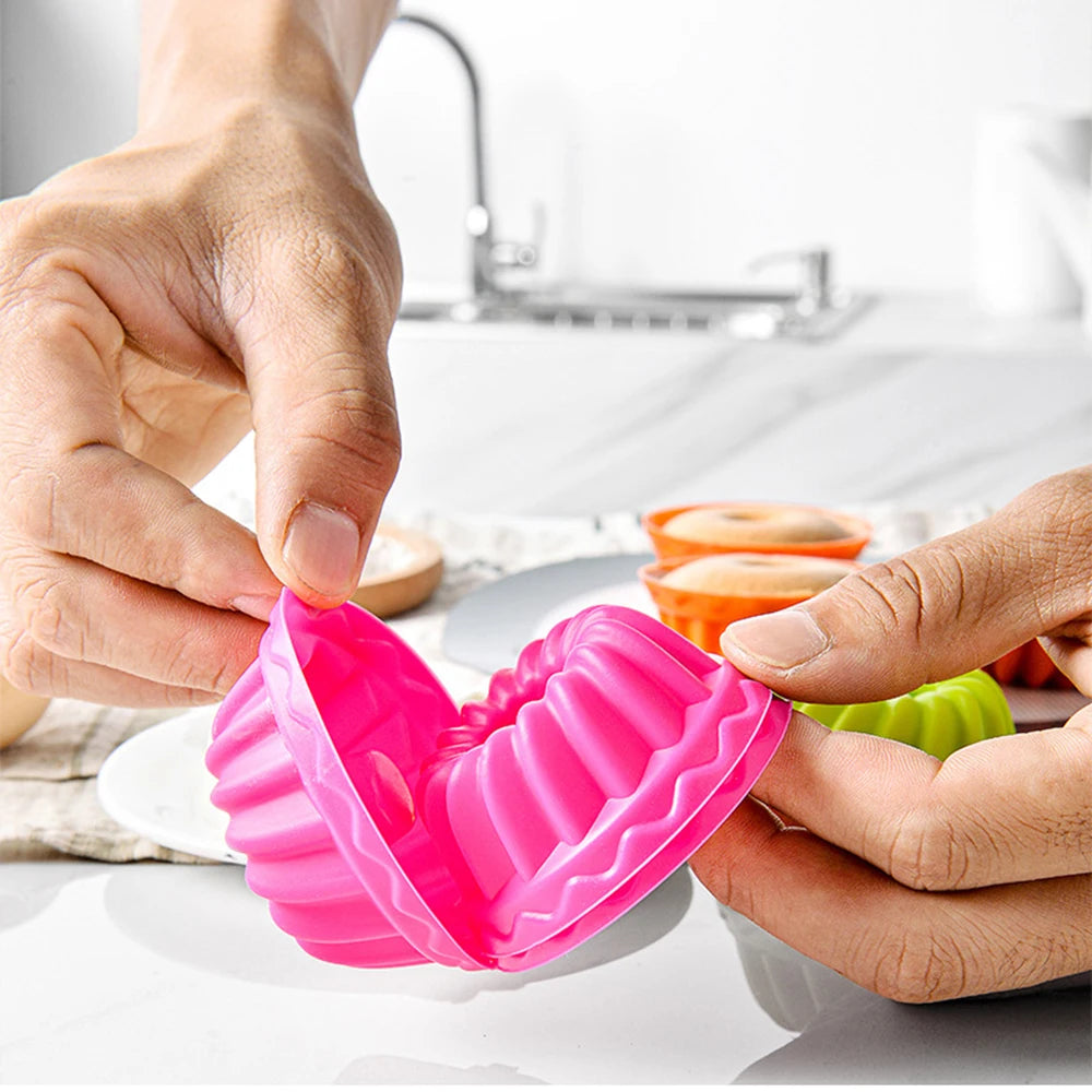 12-teiliges Silikon Muffin Backform Set BPA-frei Mehrfarbig-Yabubest - Home & More