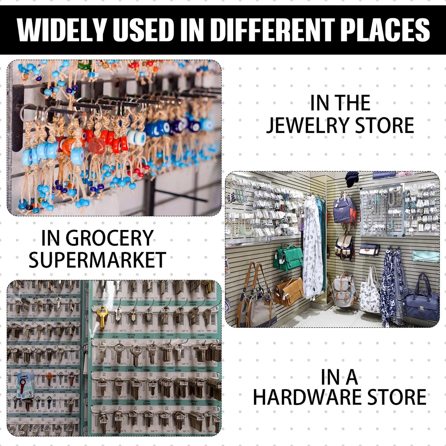 Mesh Gitterhaken Set Robuste Display Haken für Wandaufbewahrung Garage