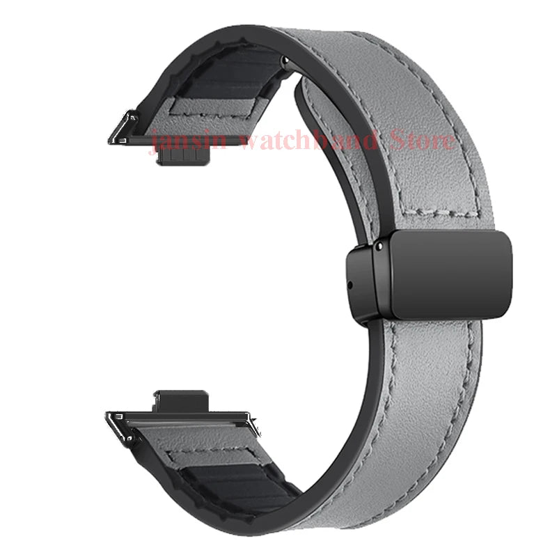 Sport Armband Leder Silikon für Watch Fit Serie Magnetverschluss