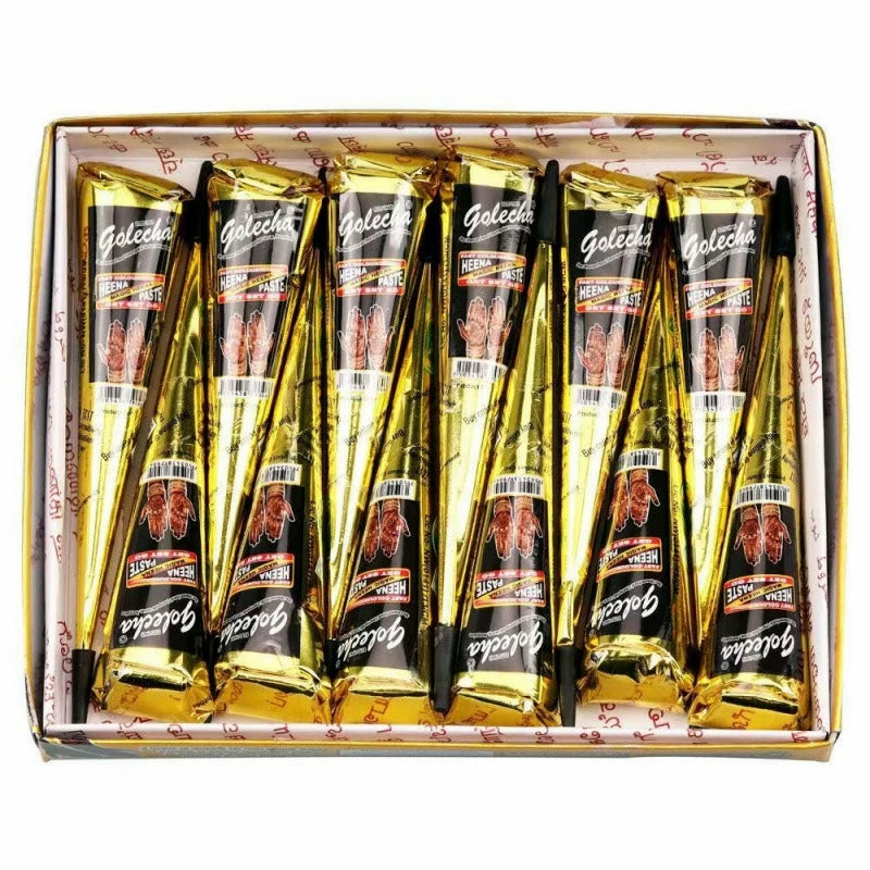 Temporäre Henna Tattoo Creme in Braun Schwarz Rot