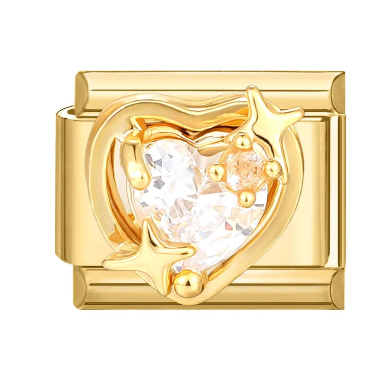 Elegantes Edelstahl Charm Armband mit Zirkon für Frauen