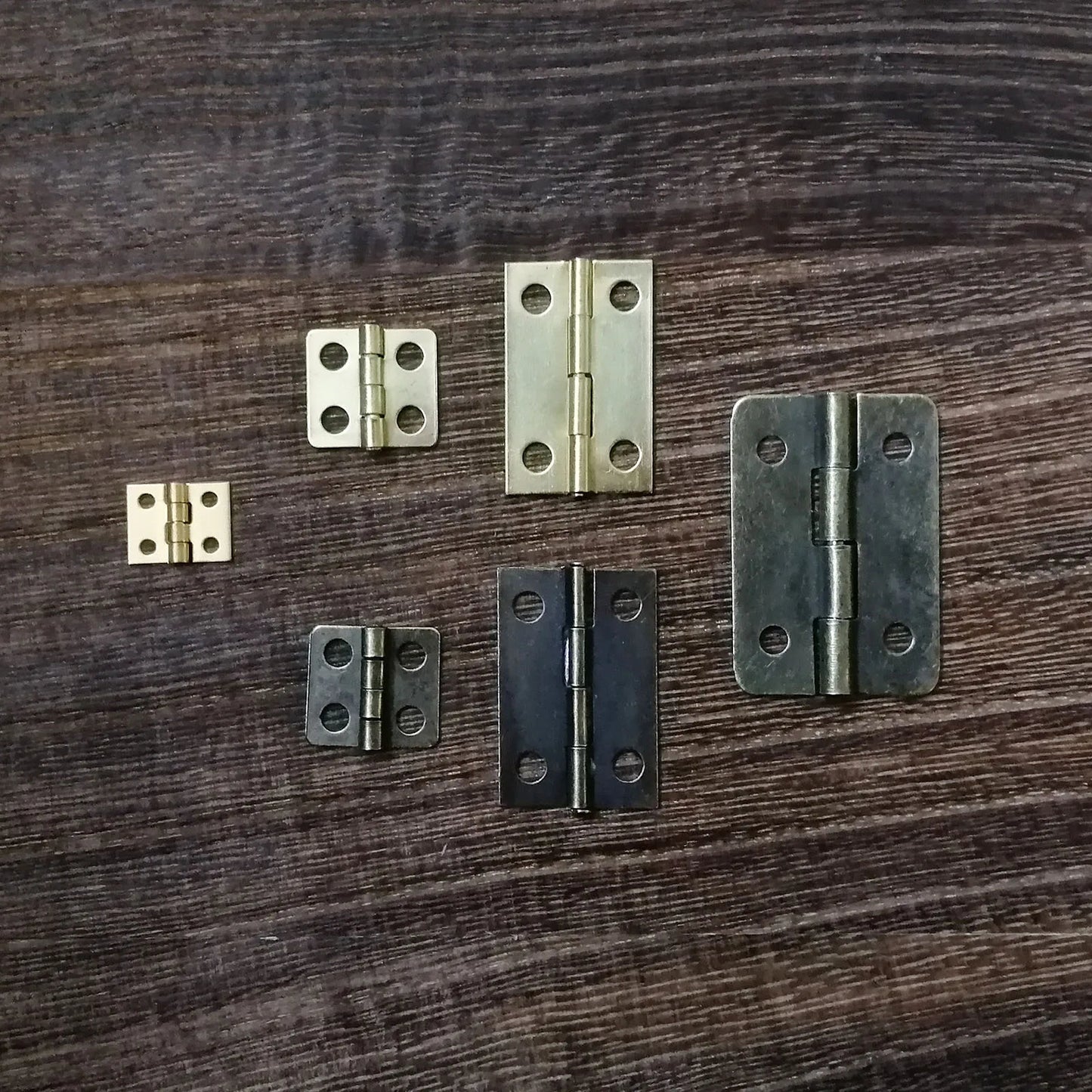 Mini Messing Möbel-Scharnier 12 Stück für Holztruhen - Puppenhäuser
