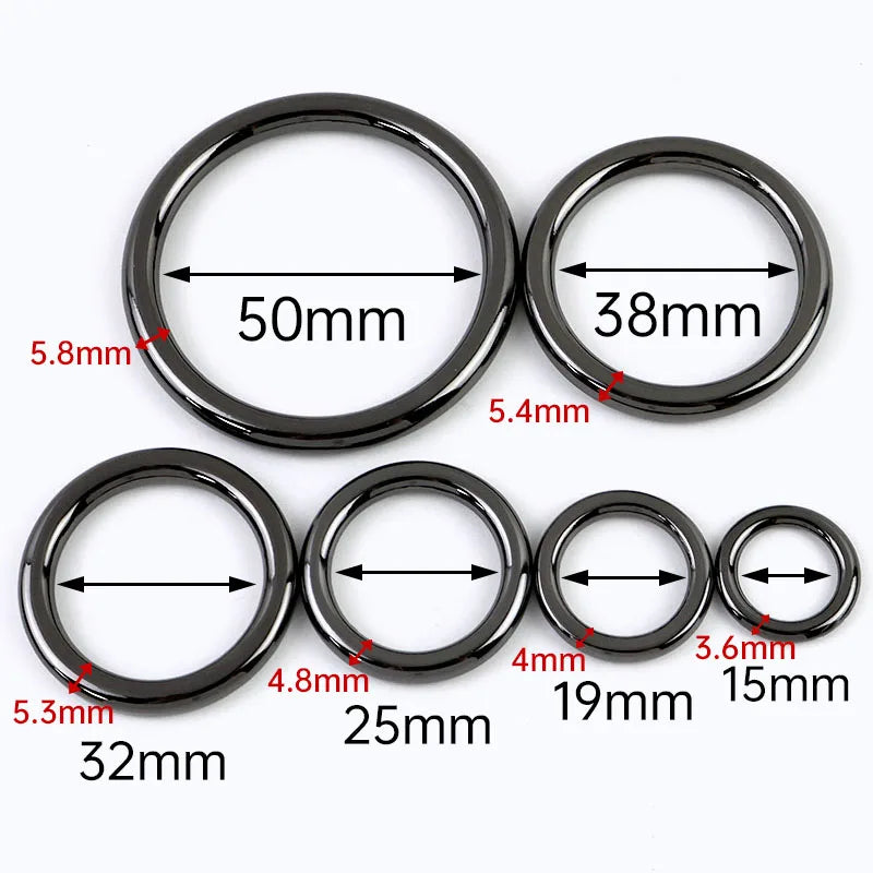 5 10 Stück O-Ring Metallschnallen 15 bis 50 mm für Gurt Hundehalsband