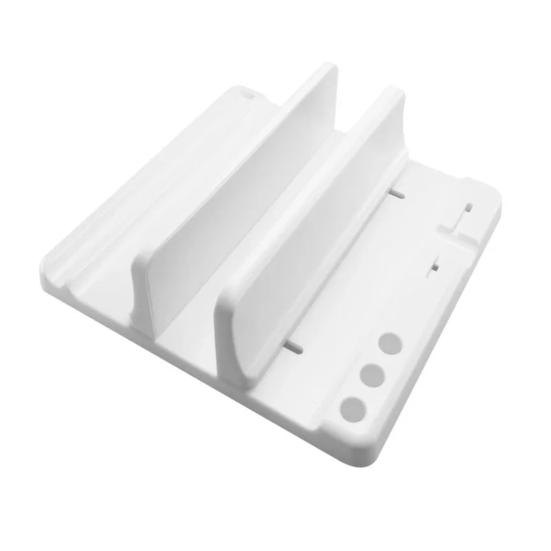 Vertikaler Laptop-Ständer aus ABS Kunststoff platzsparend für Schreibtisch