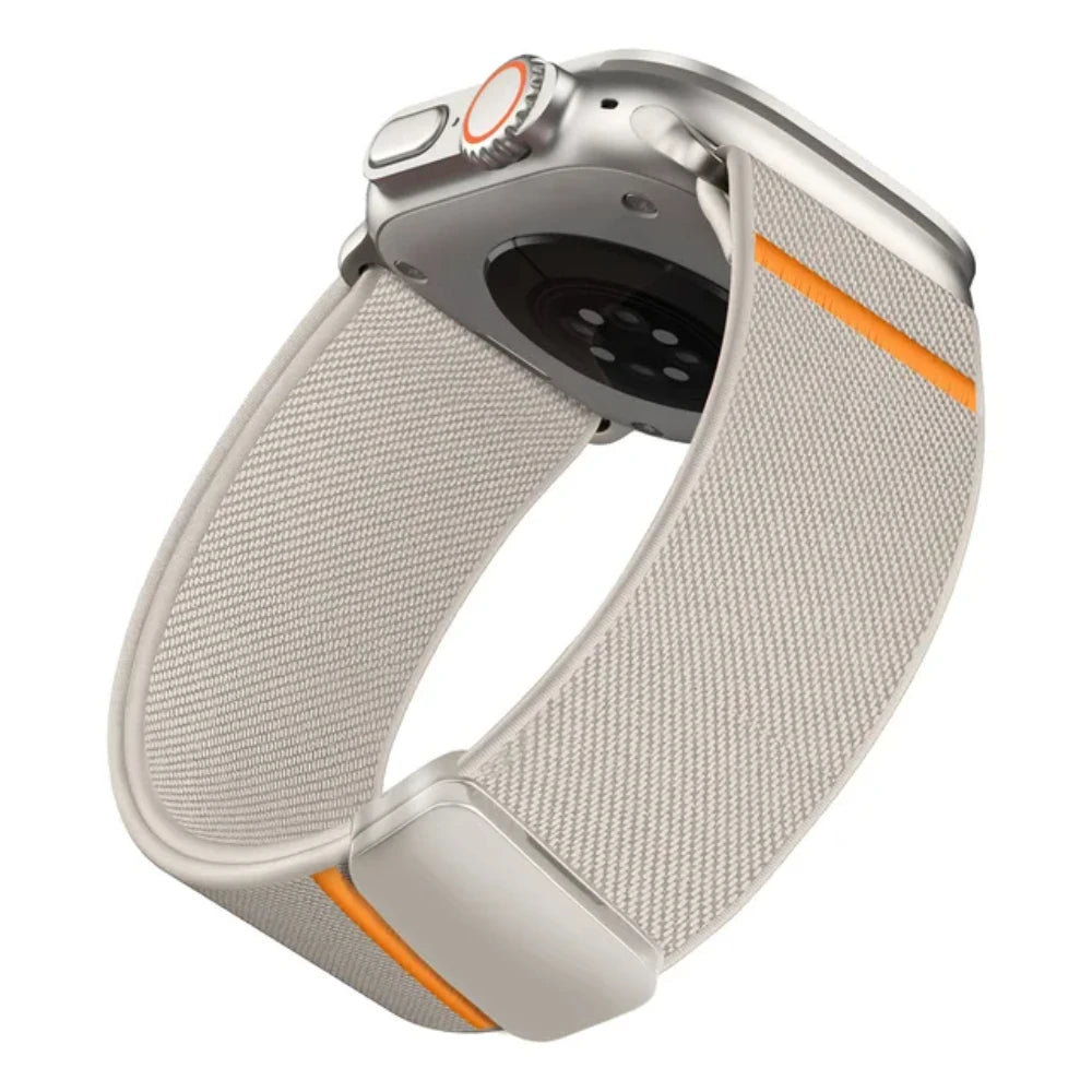 Magnetisches Nylonarmband kompatibel mit Apple Watch Größen 38 bis 49 mm