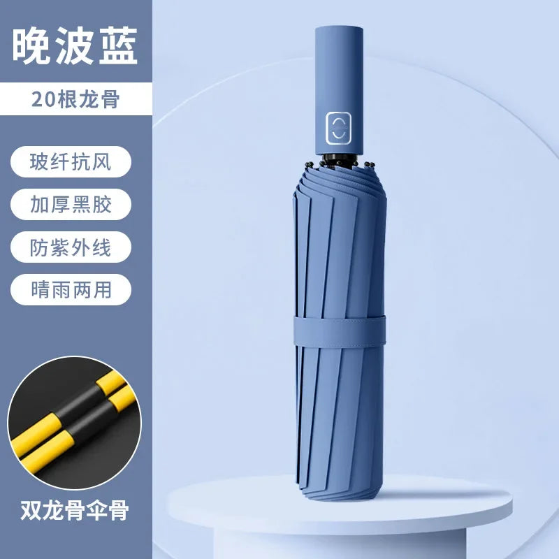 Automatischer Faltschirm Sonnen- Regenschutz doppelt 3-fach faltbar Nylon