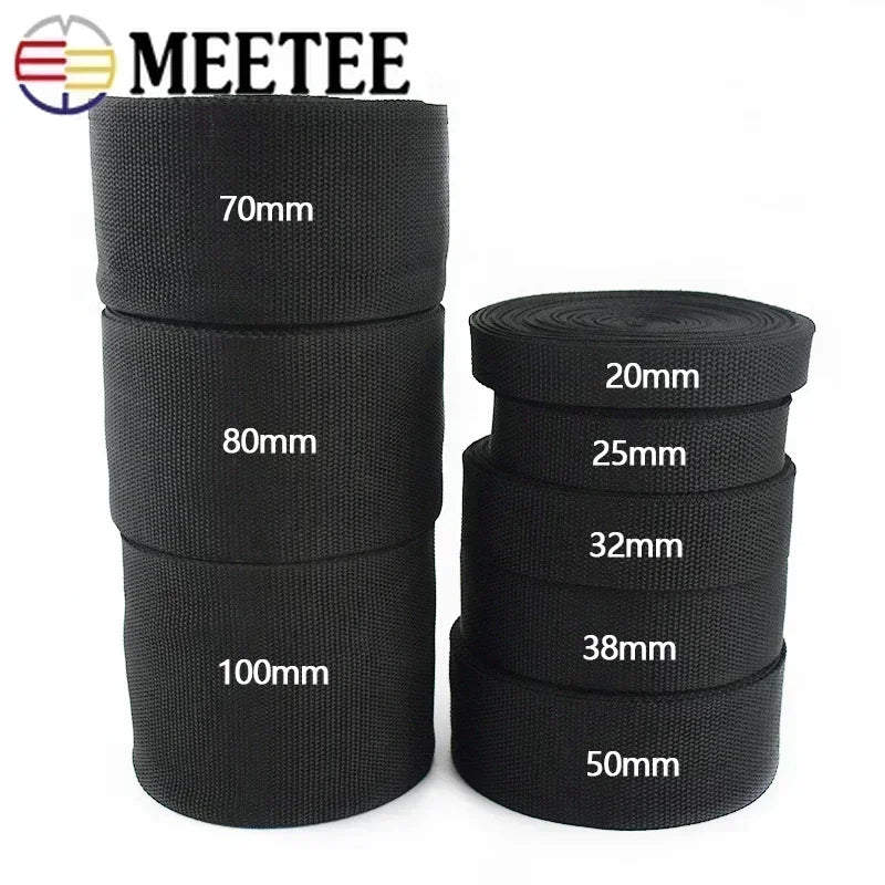 10 m Polyester Gurtband schwarz 20-100 mm Meterware Nähzubehör