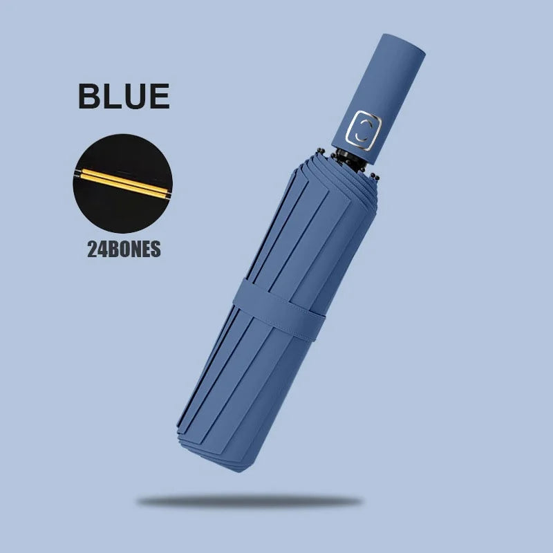 Großer 24-Knochen Automatikschirm UV-Schutz faltbar Regenschirm Erwachsen