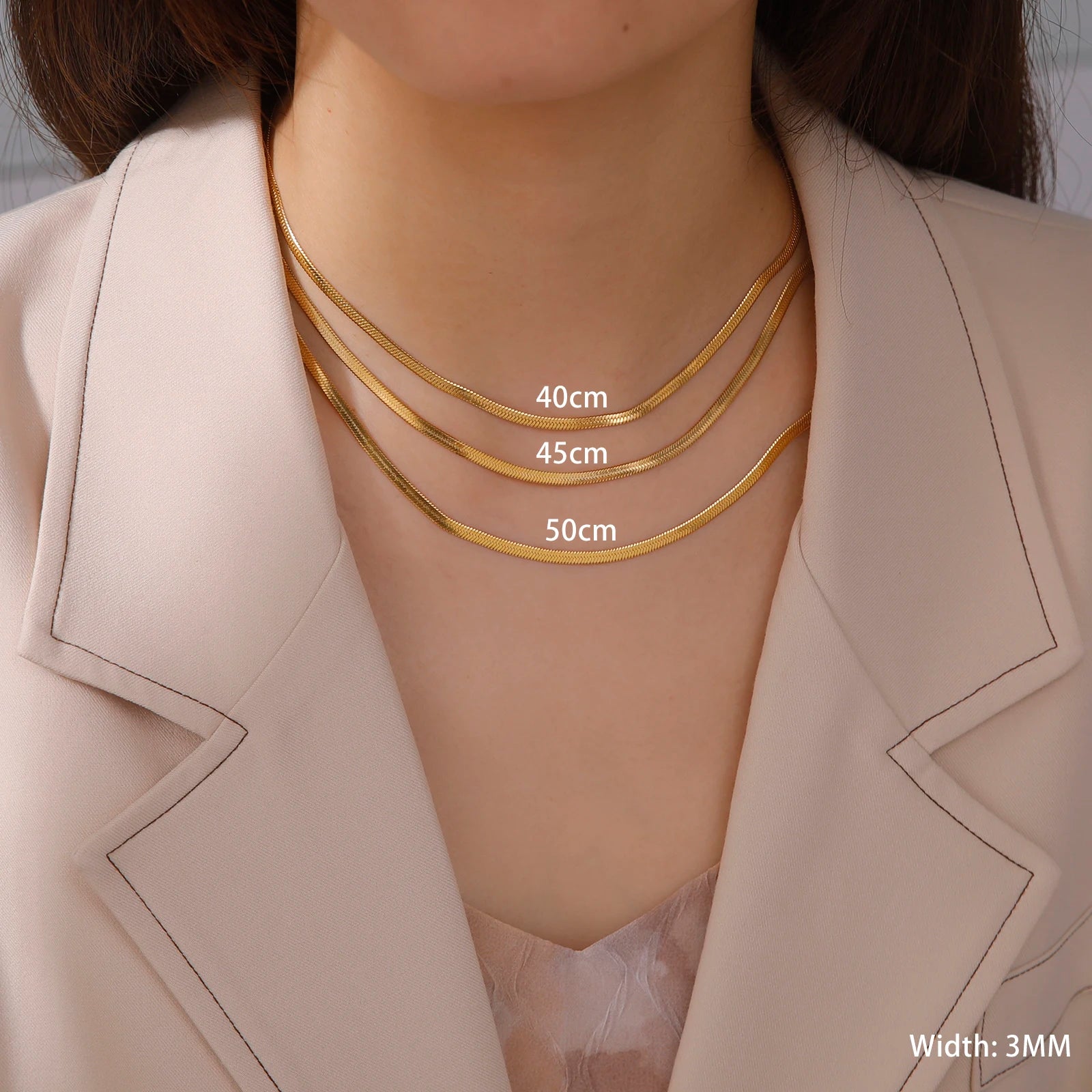 Elegante Edelstahl Schlangenkette für Damen und Herren in Goldfarbenem Design-Yabubest - Home & More