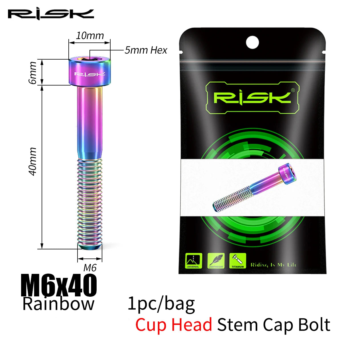 Fahrrad Titan Schraube M6x30-M6x50 für Headset Vorbau Bremssattel Inbus Kopf