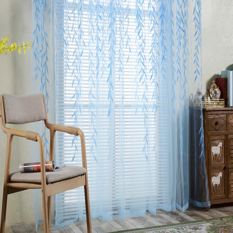 Elegante Vorhänge mit Weidenmuster für Wohnzimmer und Schlafzimmer