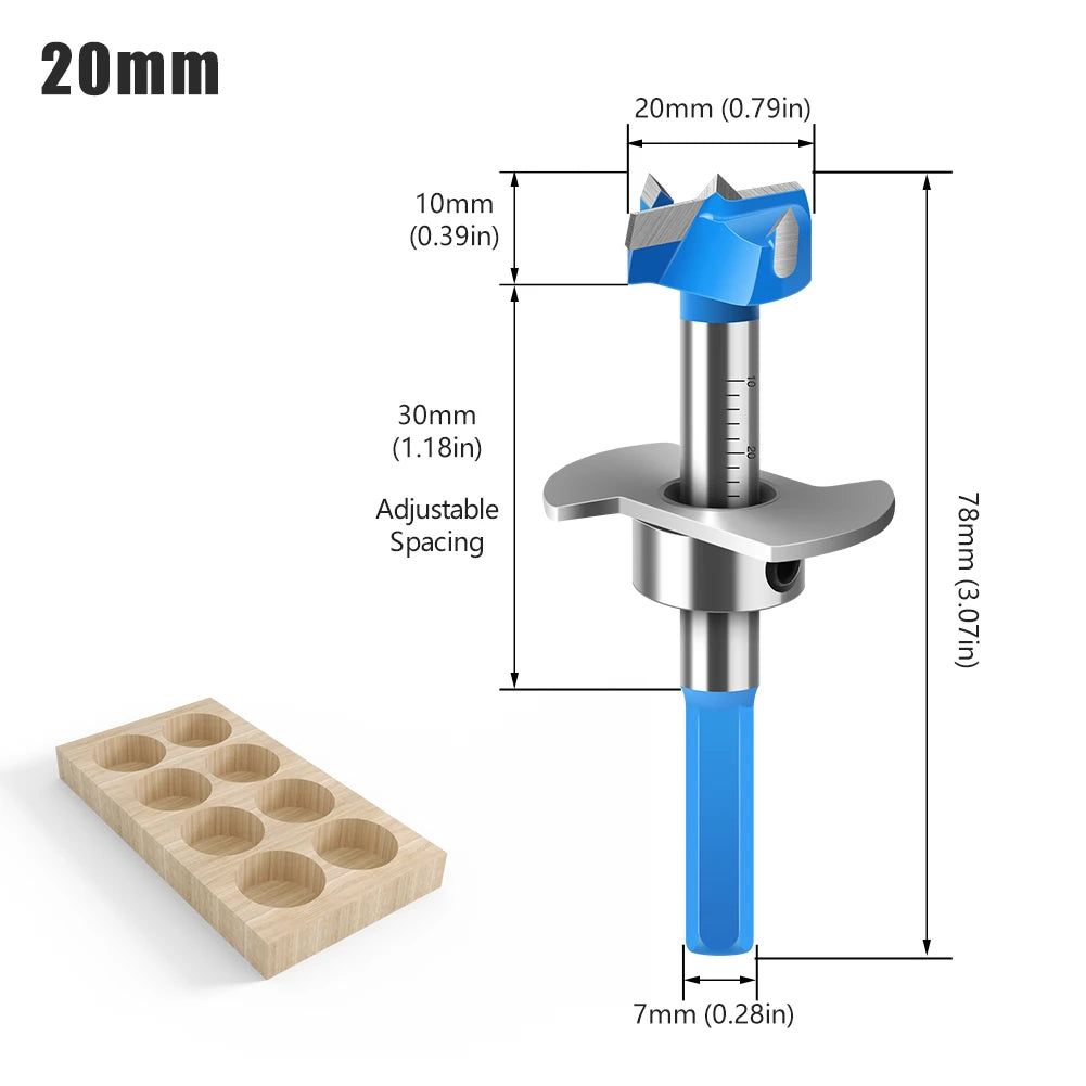 Einstellbarer sechseckiger Griff-Holzbearbeitungsloch-Bohrer mit harter Legierung