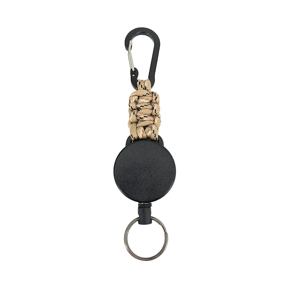 Einziehbarer Schlüsselanhänger mit Karabiner Outdoor Diebstahlschutz