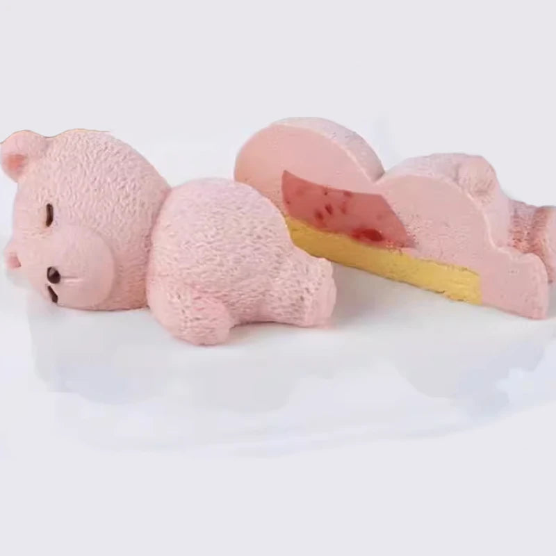 Silikon Kuchenform Schlafender Bär Mousse Gelee Backform für Dessert