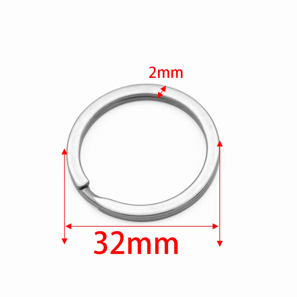 10x Edelstahl Schlüsselringe 15-35mm für DIY Schmuck & Anhänger