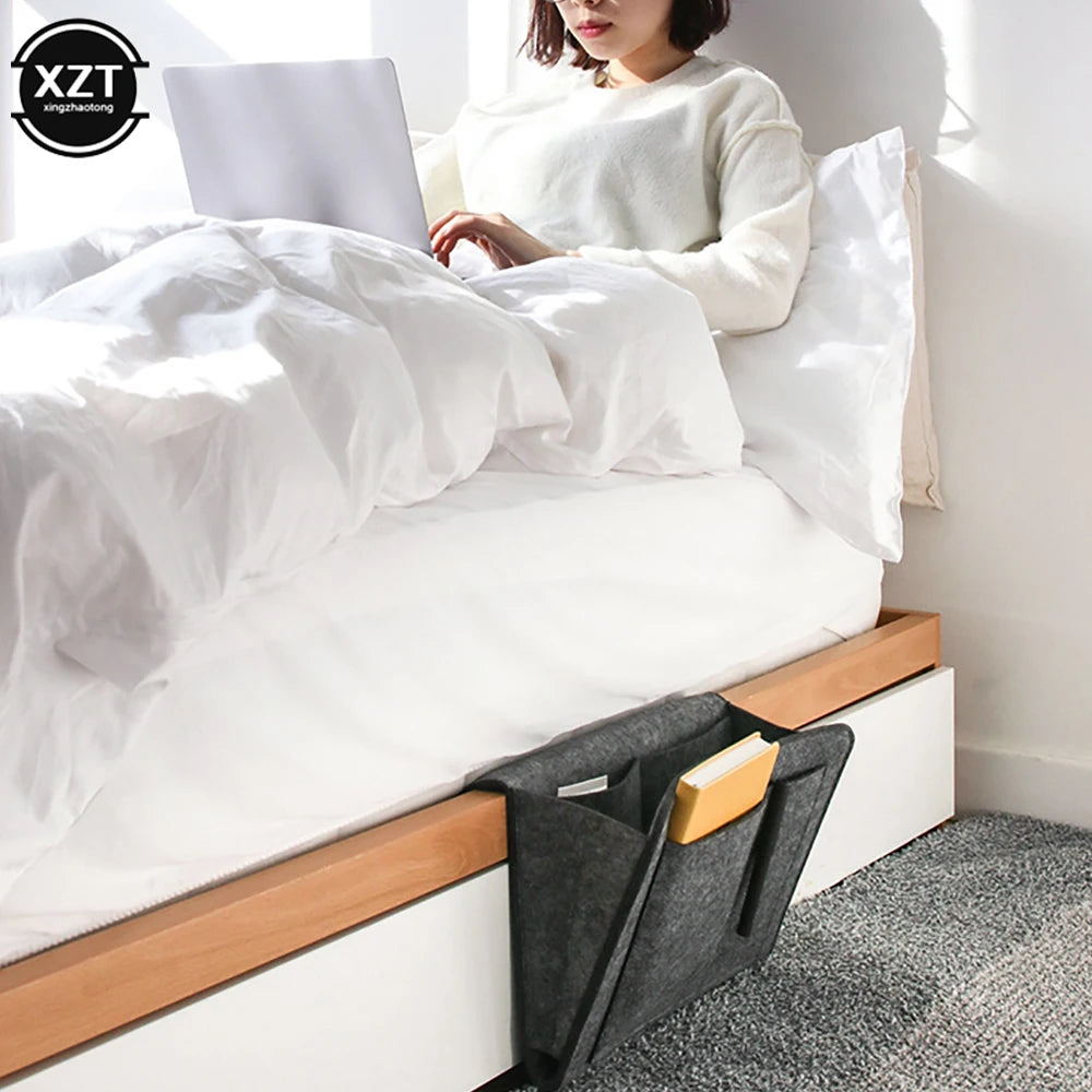 Filz Nachttisch Organizer für Bett Sofa mit vielseitigen Taschen Stauraum