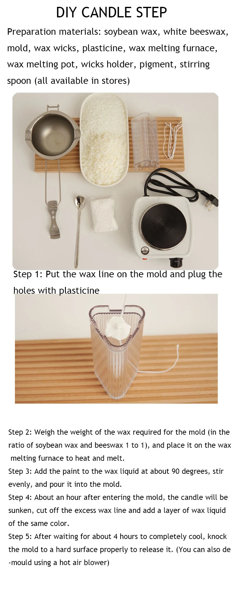 Nordic Stil Zylindrische Acryl Kerzenform DIY Geometrisches Design