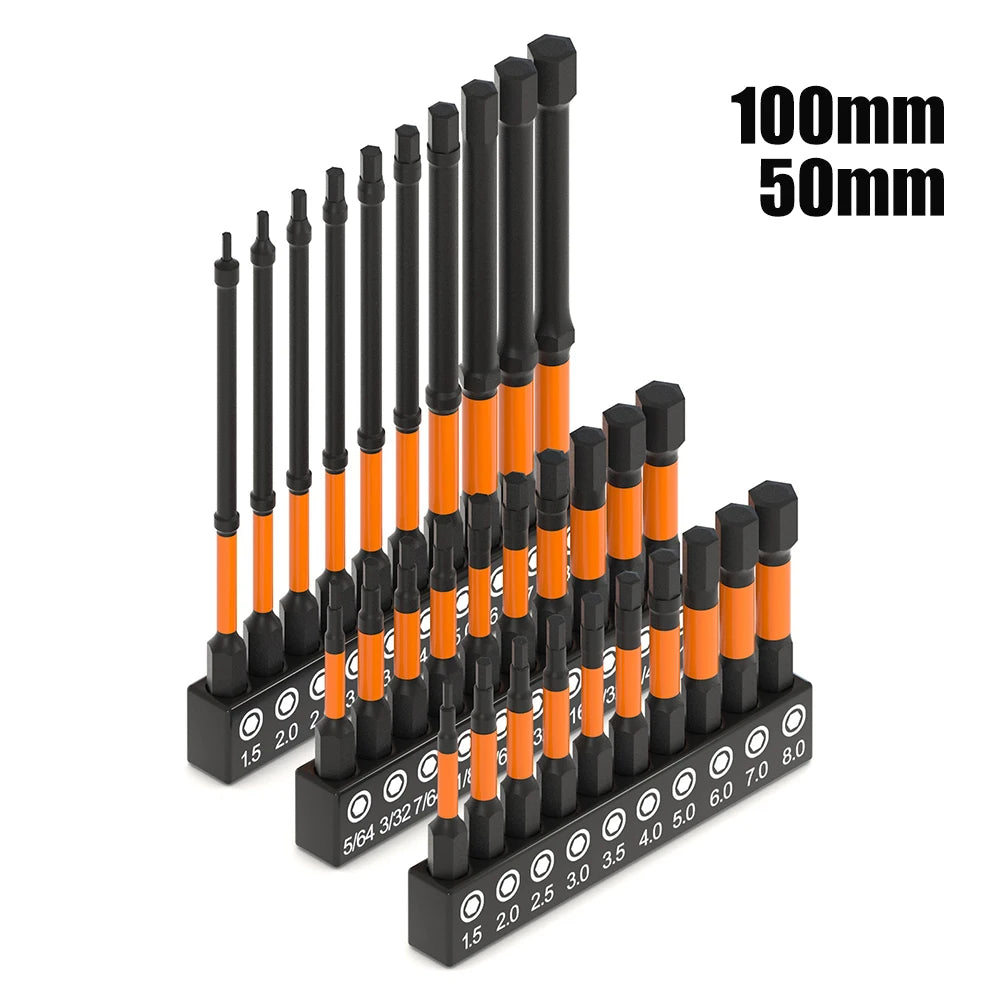 10-tlg. Magnetisches Schlag-Inbus Set aus S2 Stahl – Präzision 0,5–1,5 mm