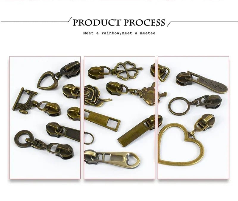 Bronze Reißverschlussschieber für Nylonreißverschlüsse, 5-20 Stück-Yabubest - Home & More