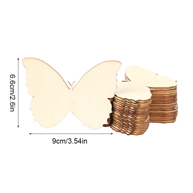 10er Set Holz Schmetterlinge zum Bemalen - Blanko Holzscheiben für Kinder Basteln-Yabubest - Home & More
