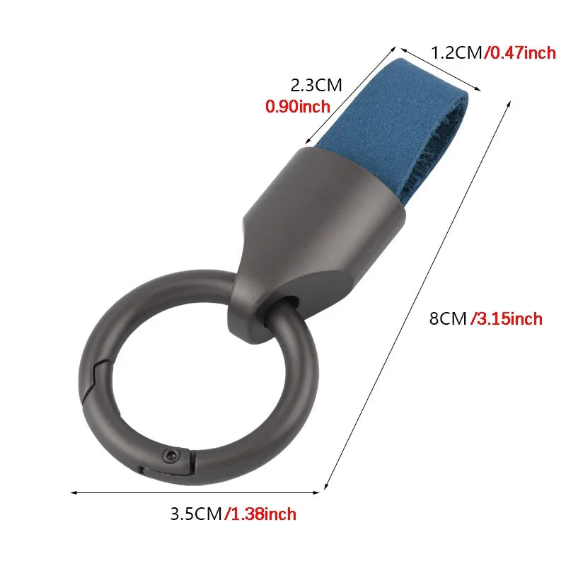 Gefrosteter Rindsleder Schlüsselanhänger mit Karabiner für Frauen und Männer