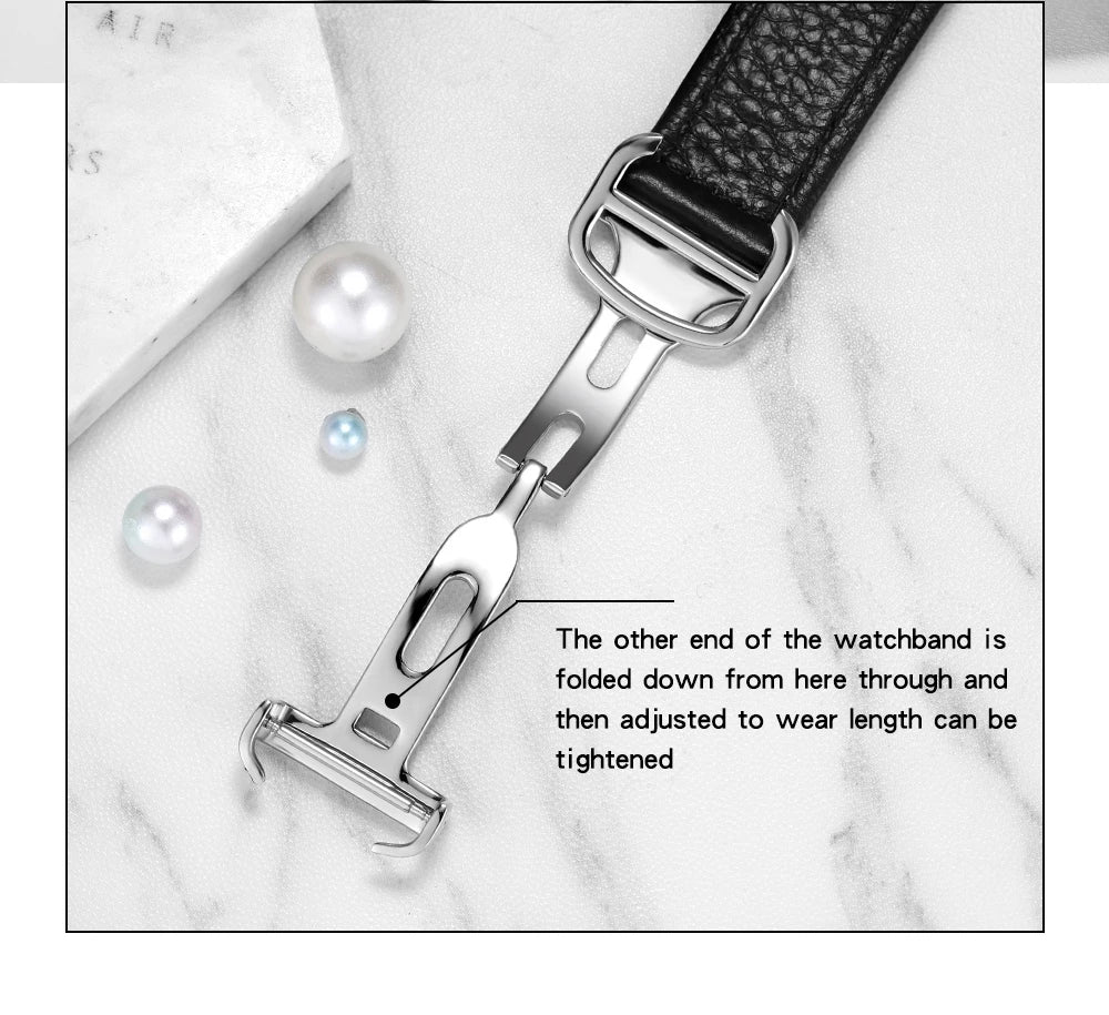 Elegante Herren Quarzuhr mit Lederband und römischem Zifferblatt