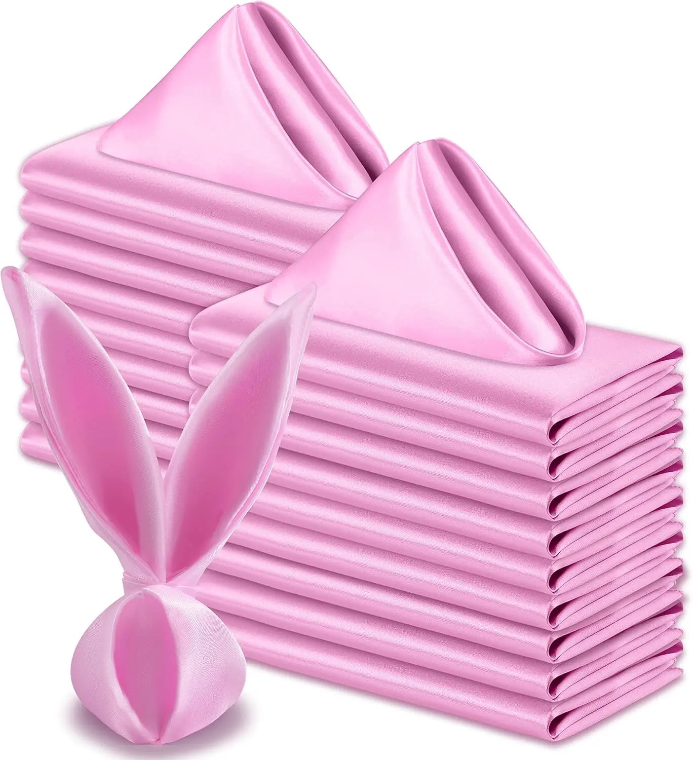 12 rote Satin Servietten 30x30 cm waschbar seidig weich für Event Deko