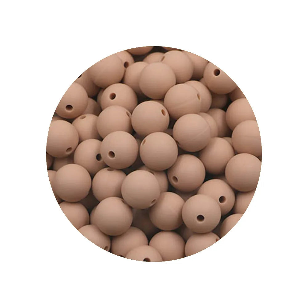 50x Runde Silikonperlen 9 12 15mm für DIY Schmuck & Babyartikel