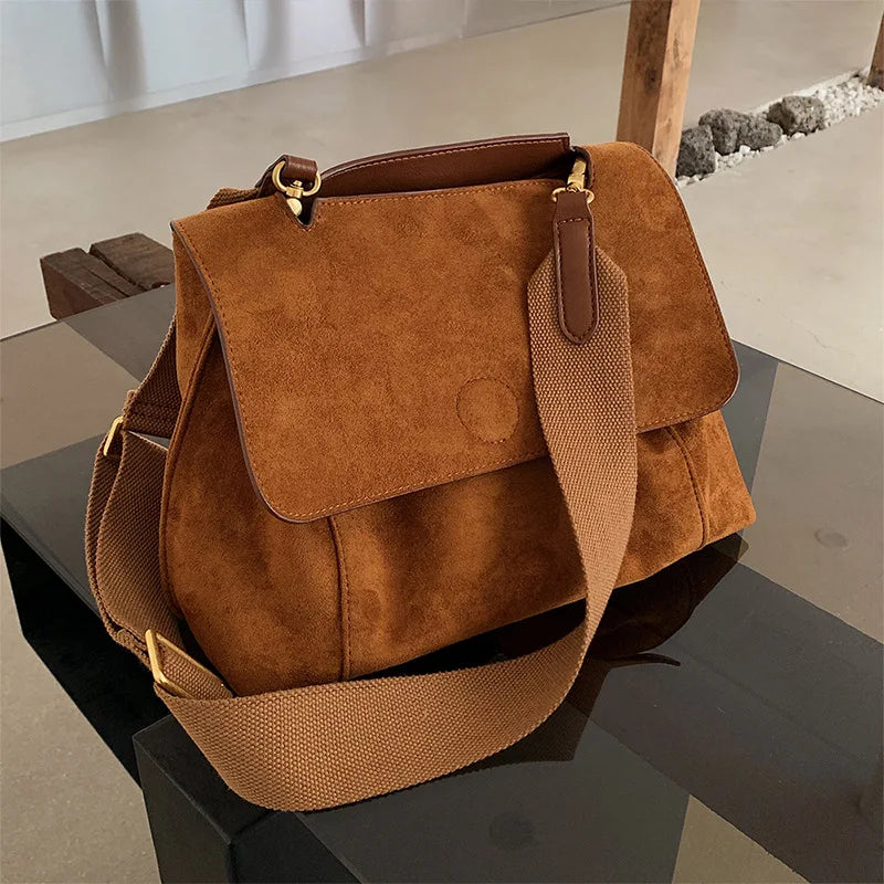 Damen Wildleder Messenger Tasche Großes Fassungsvermögen für Alltag