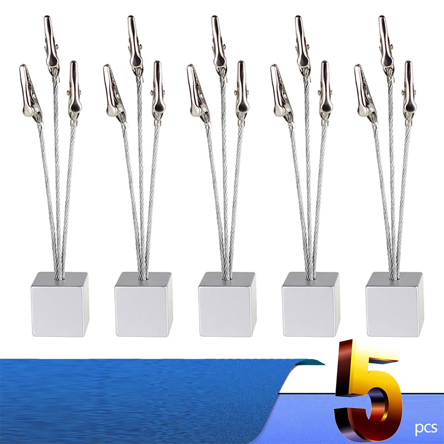 3-Draht Memo Clip Würfel Design Notizkartenhalter Schreibtisch Büro