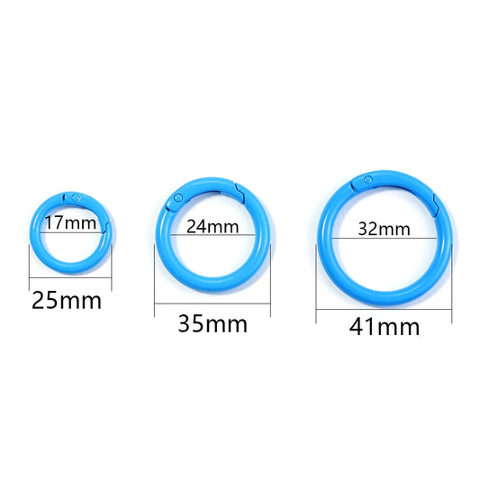 5-10Pcs Metall O-Ring Karabinerclips 25/35/41mm mit Federverschluss