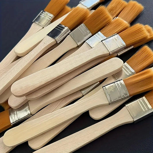 Vielseitige Nylonpinsel mit kurzem Holzgriff – Sets mit 24, 48 oder 72 Stück