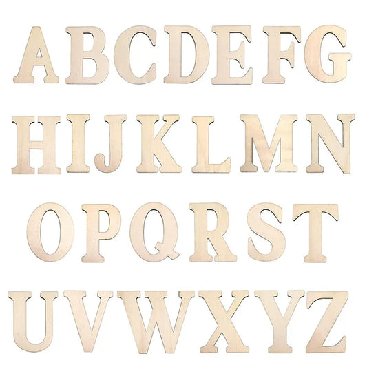 Kreatives 26-teiliges Holzbuchstaben-Set A-Z – perfekt zum Bemalen - Basteln