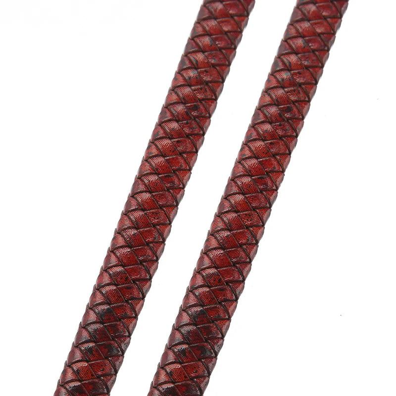 Flaches echtes Lederband 0,5 oder 1 Meter für Schmuck 8, 10 und 12 mm breit-Yabubest - Home & More