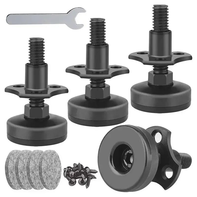 4er-Set Verstellbare Möbel-Nivellierfüße aus Stahl mit Nylonbasis