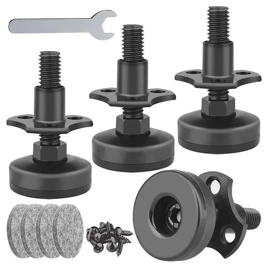 4er-Set Verstellbare Möbel-Nivellierfüße aus Stahl mit Nylonbasis