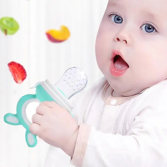 3er Set Silikon Netzbeutel Baby Futterspender mit leicht handhabbarem Ringlöffel-Yabubest - Home & More