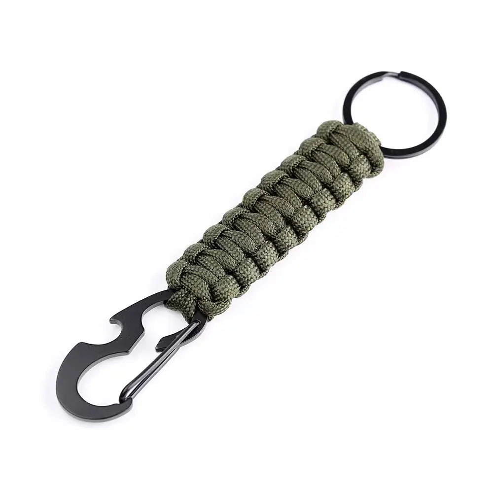 Multifunktionaler Paracord-Schlüsselanhänger mit Karabiner - Flaschenöffner – robust - vielseitig