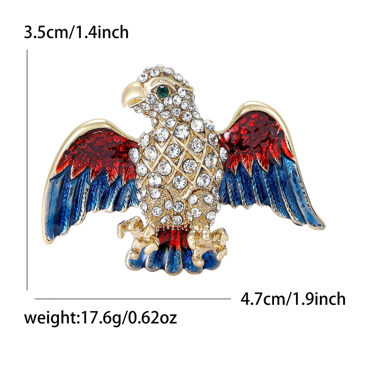 Klassische Strass Adler Brosche Unisex – Eleganter Akzent für Kleidung