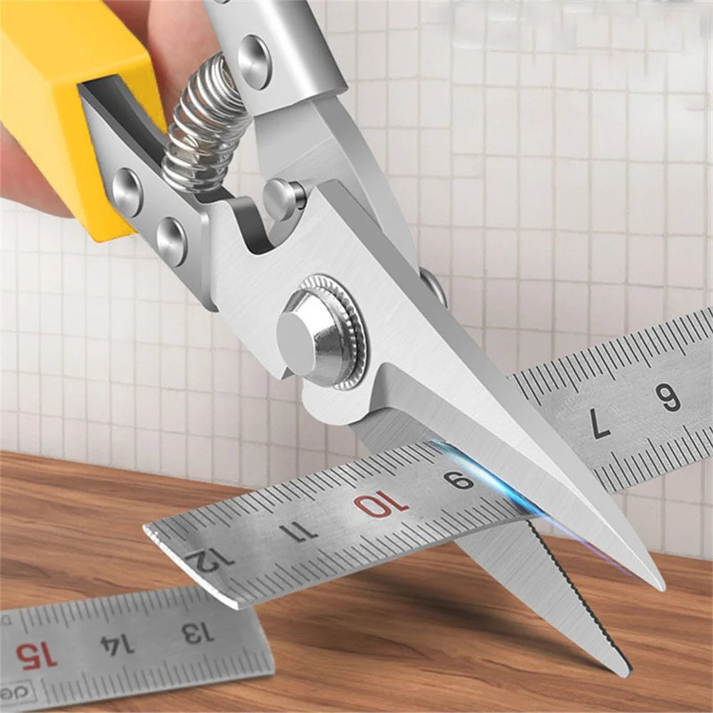 Schere aus Edelstahl mit verdickter Klinge für starkes Metallschneiden