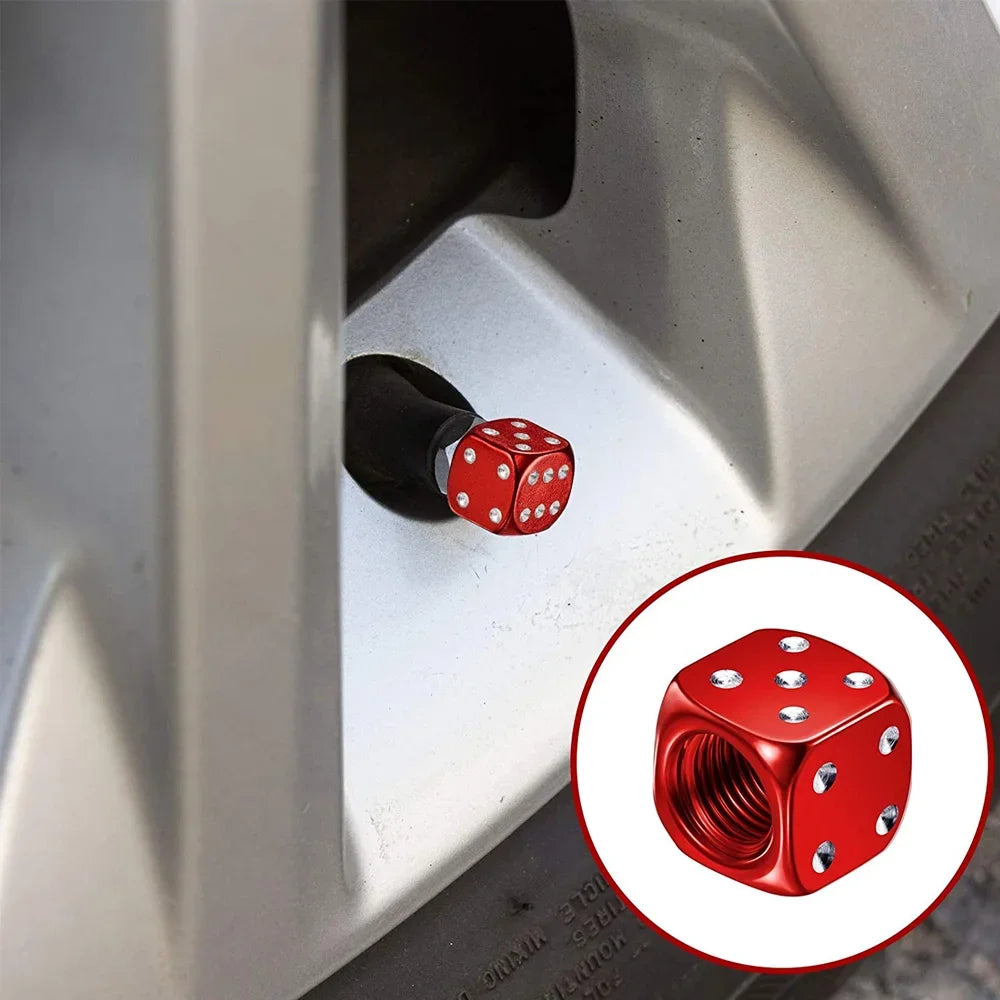 Aluminium Reifenventilkappen Würfelrad Set 2 oder 8 Stück für Auto Motorrad LKW