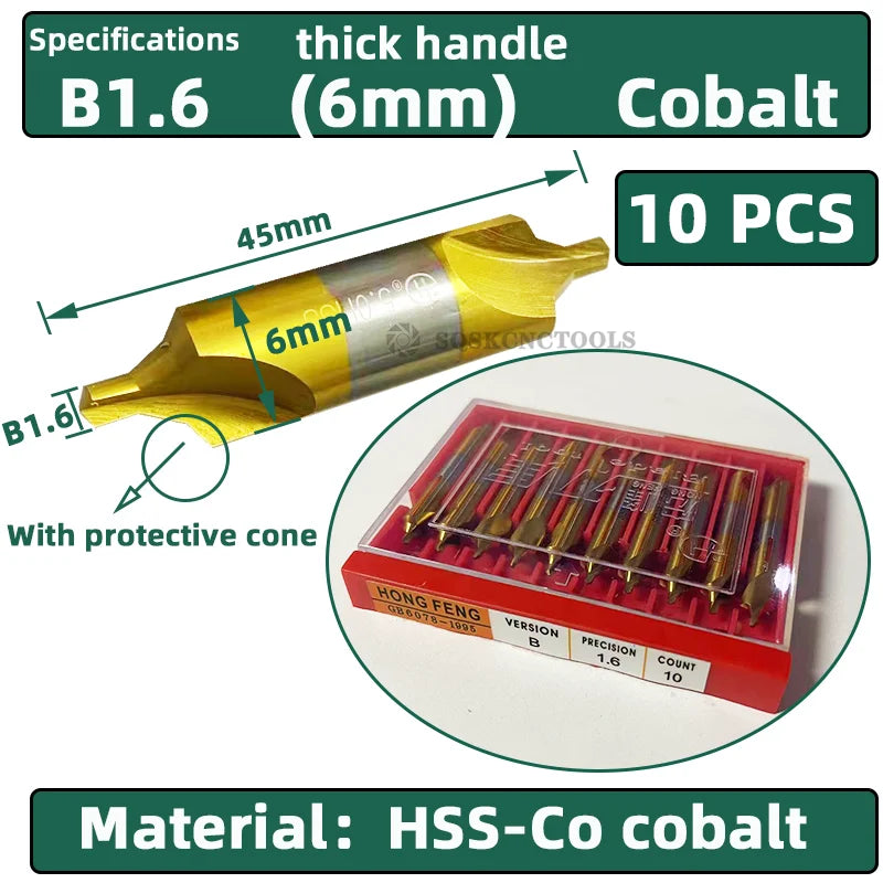 HSS Zentrierbohrer-Set 6-tlg. für präzise Metallbohrungen (1,0-5,0mm)
