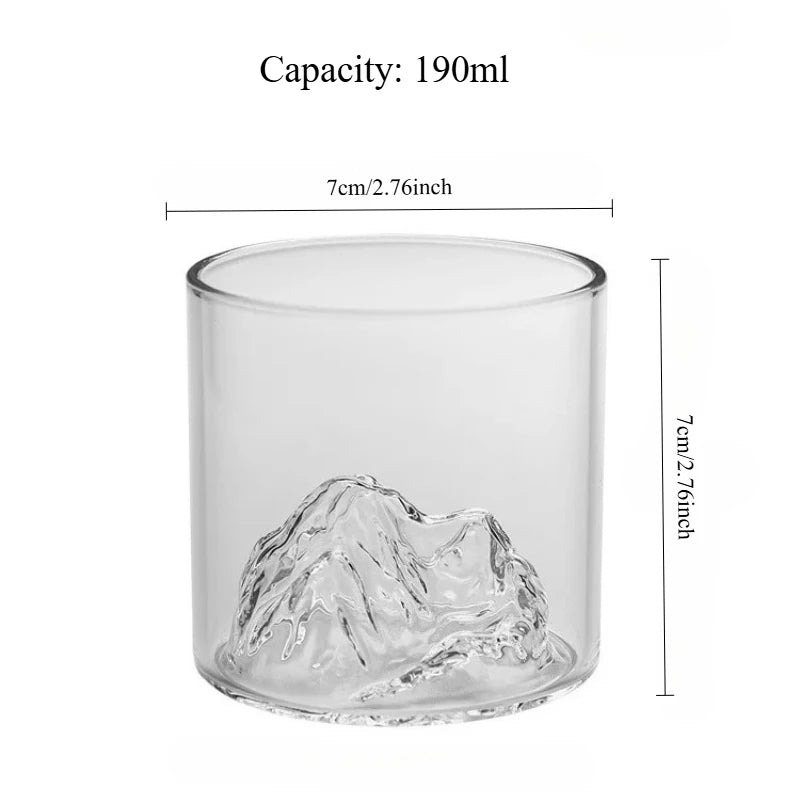 Japan 3D Mountain Whiskey Glas mit Geschenkbox, Old Fashioned Set