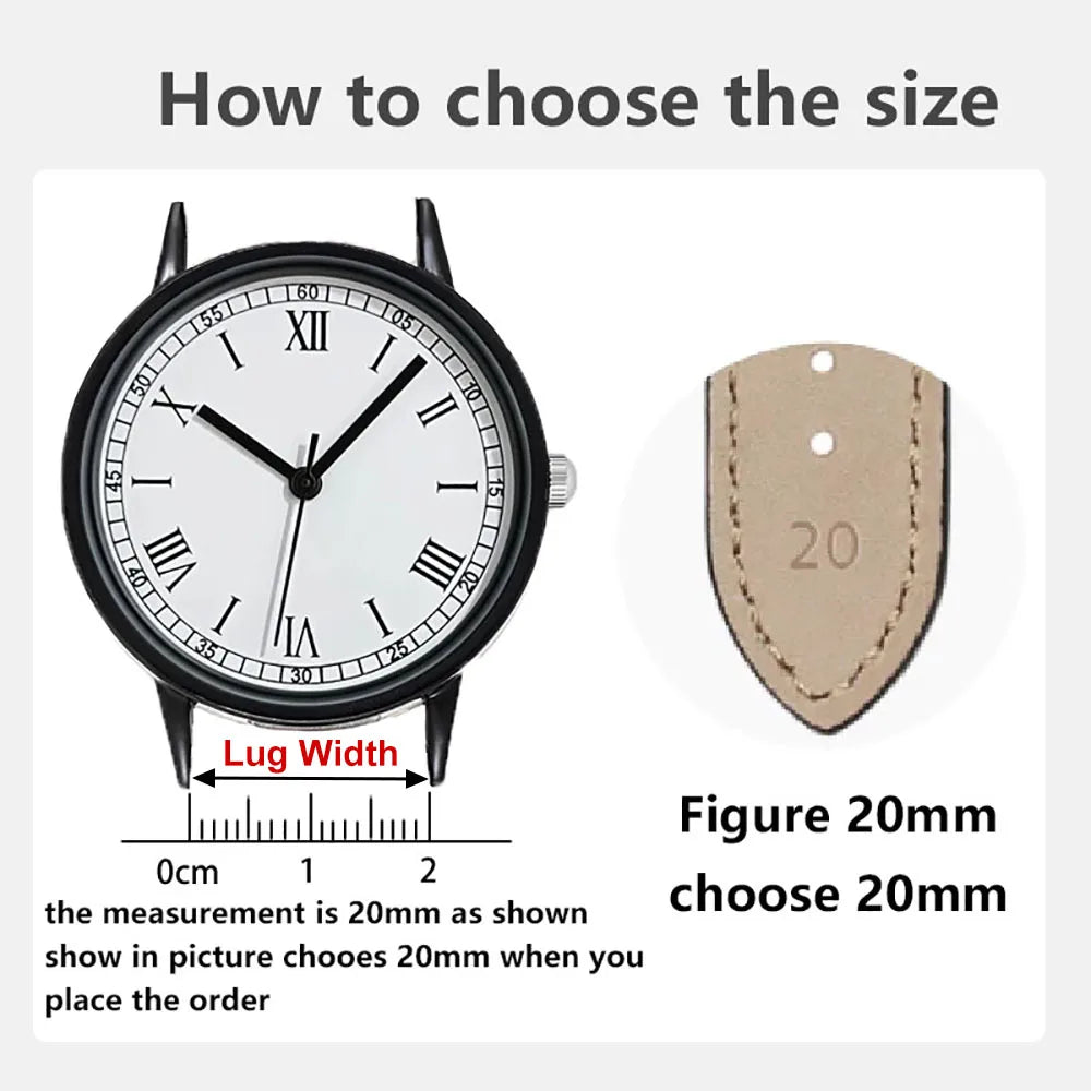 Vintage Uhrenarmband aus echtem Rindsleder in drei Breiten