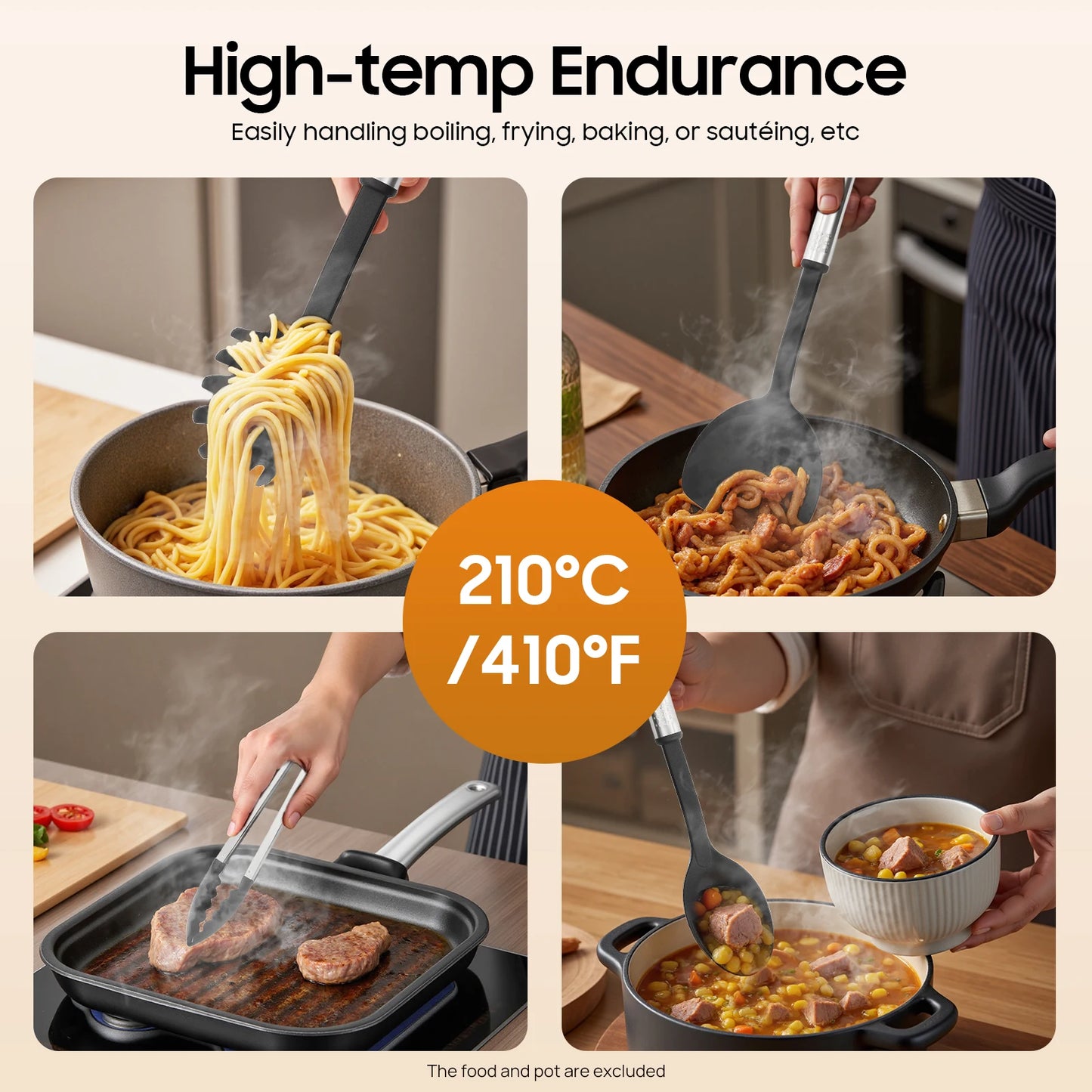 40-teiliges Küchenutensilien Set aus Nylon und Edelstahl für Kochenthusiasten-Yabubest - Home & More