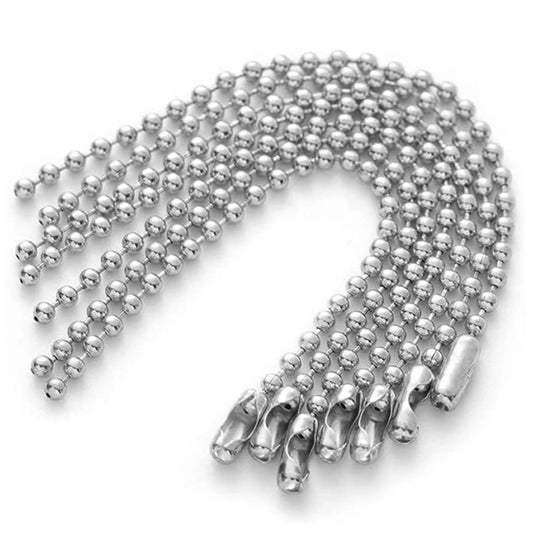 50-teilig Edelstahl-Kugelperlenkette für DIY-Schmuck - Schlüsselanhänger