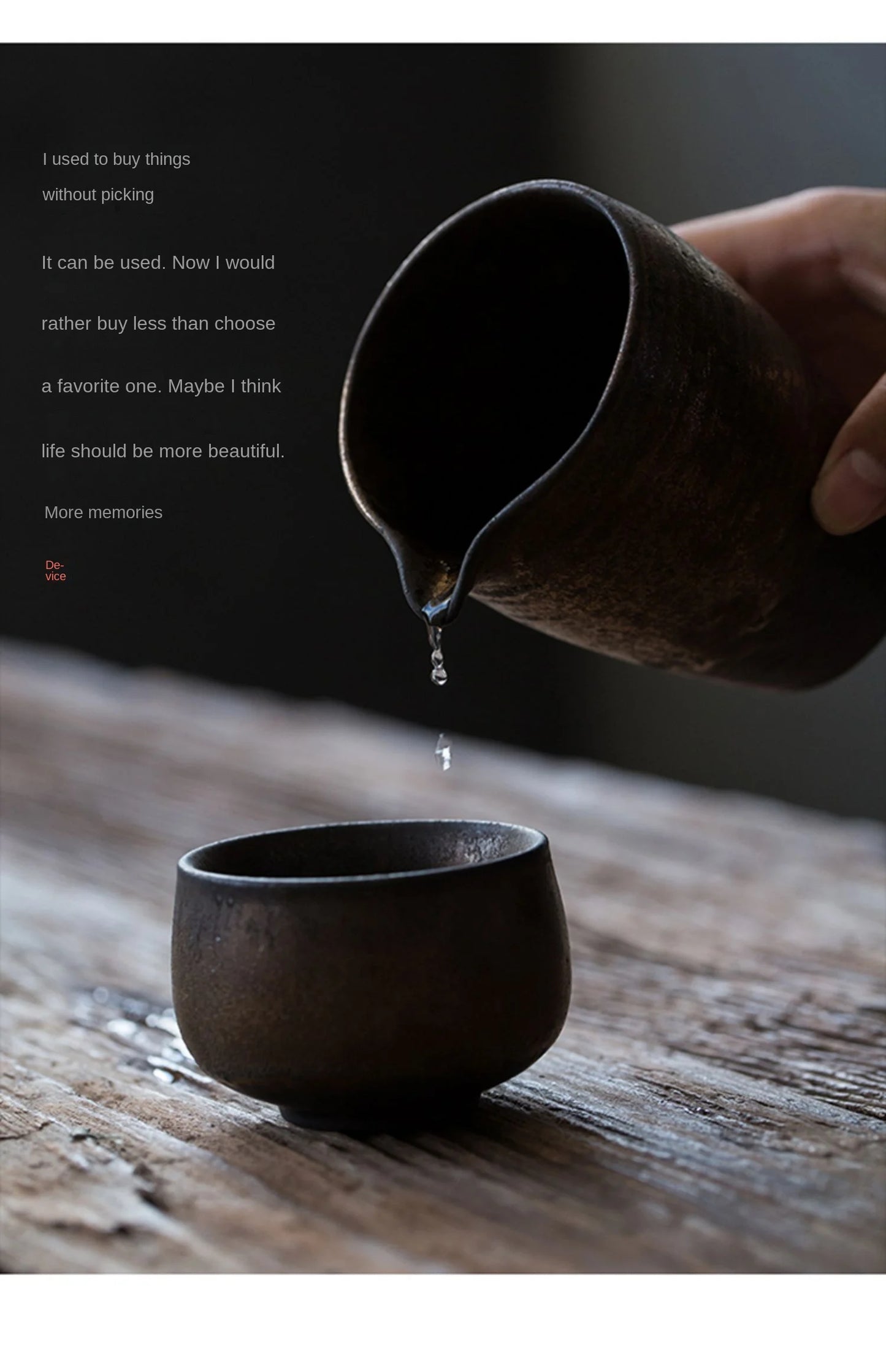 Handgemachte Keramik Teetasse mit Retro Vergoldung