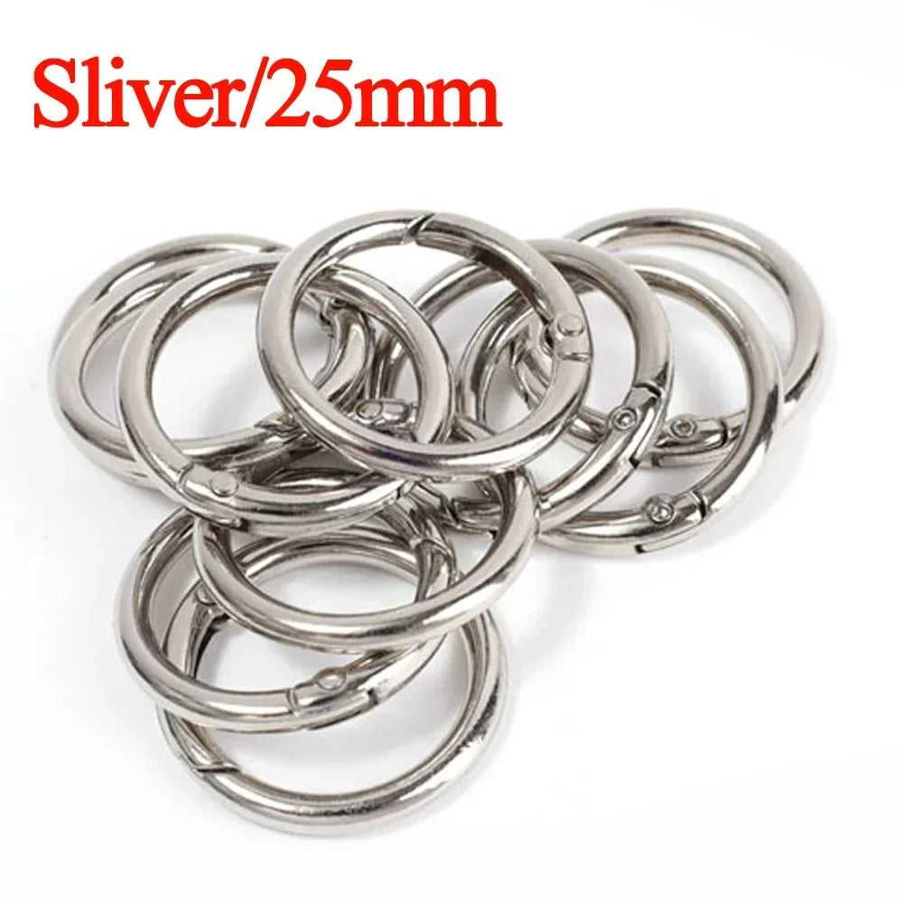 10/50 Stück Metall O-Ring Federverschlüsse runde Karabiner für Schmuck