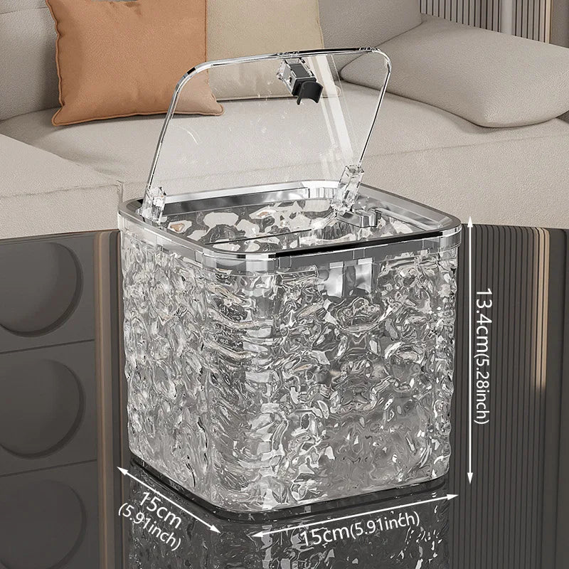 Mini-Mülleimer für Arbeitsplatte mit Pressdeckel in Gletschermuster